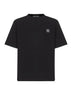Black combed organic cotton jersey T-shirt