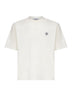 Ivory combed organic cotton jersey T-shirt