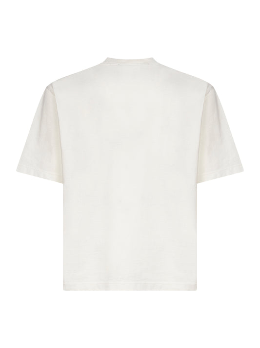 Ivory combed organic cotton jersey T-shirt