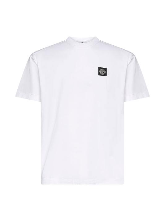 White jersey Compass patch T-shirt