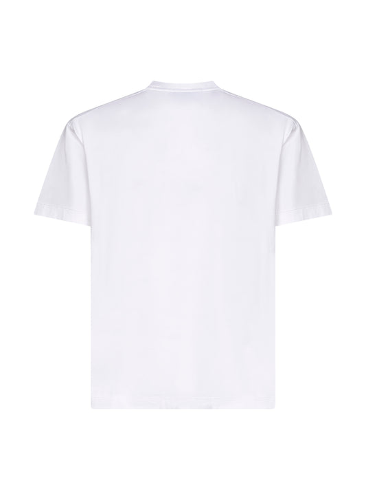 White jersey Compass patch T-shirt