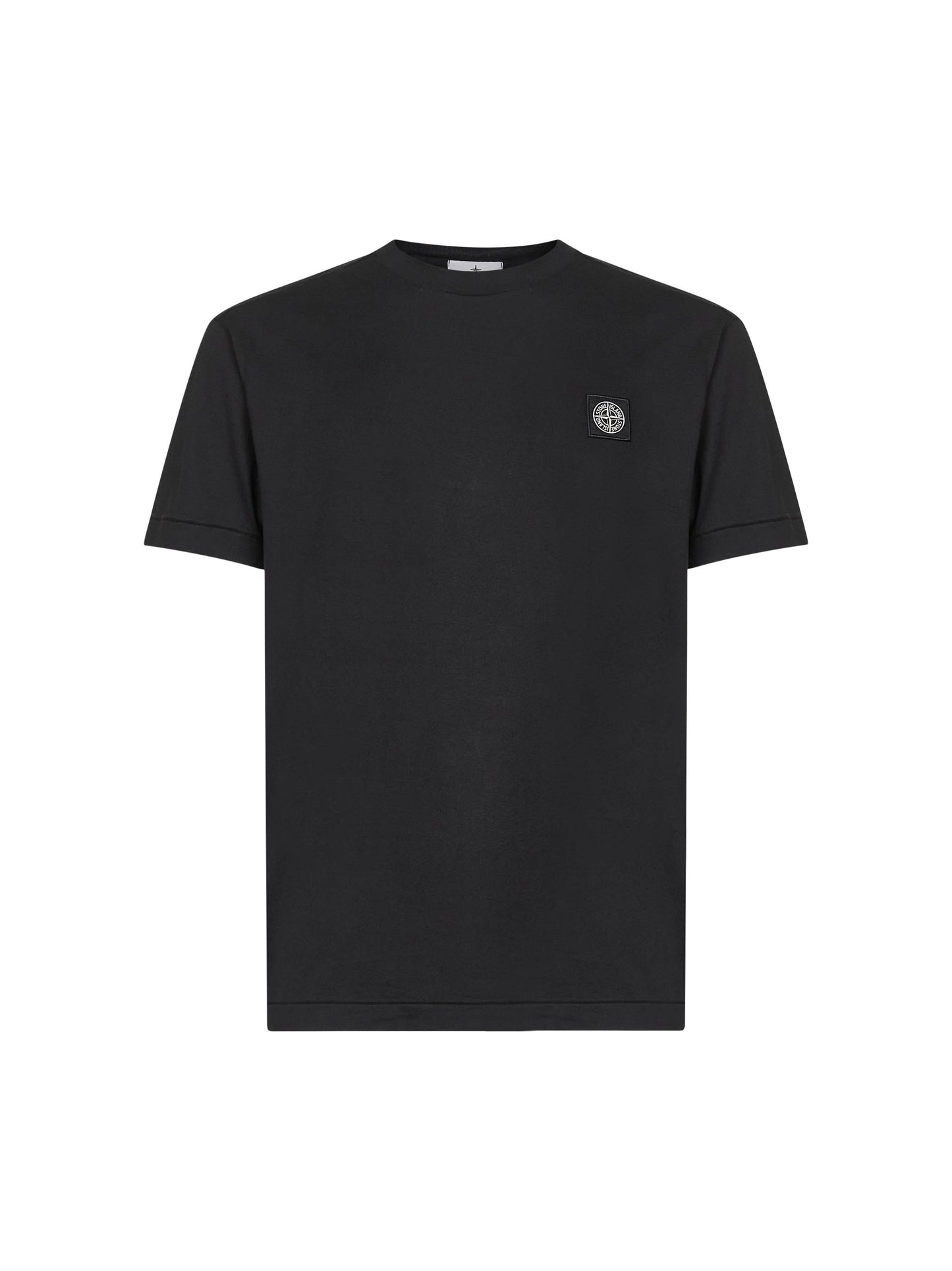 T-shirt in jersey nero con patch Compass