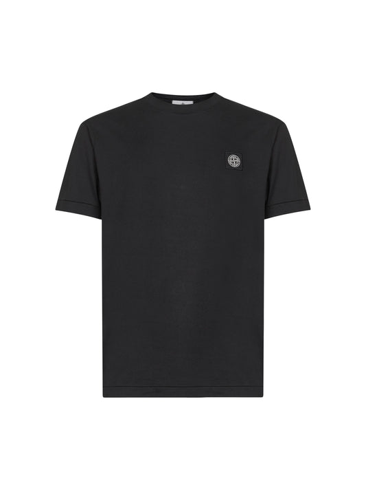 Black jersey Compass patch T-shirt