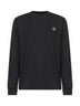 Black cotton jersey long-sleeved T-shirt