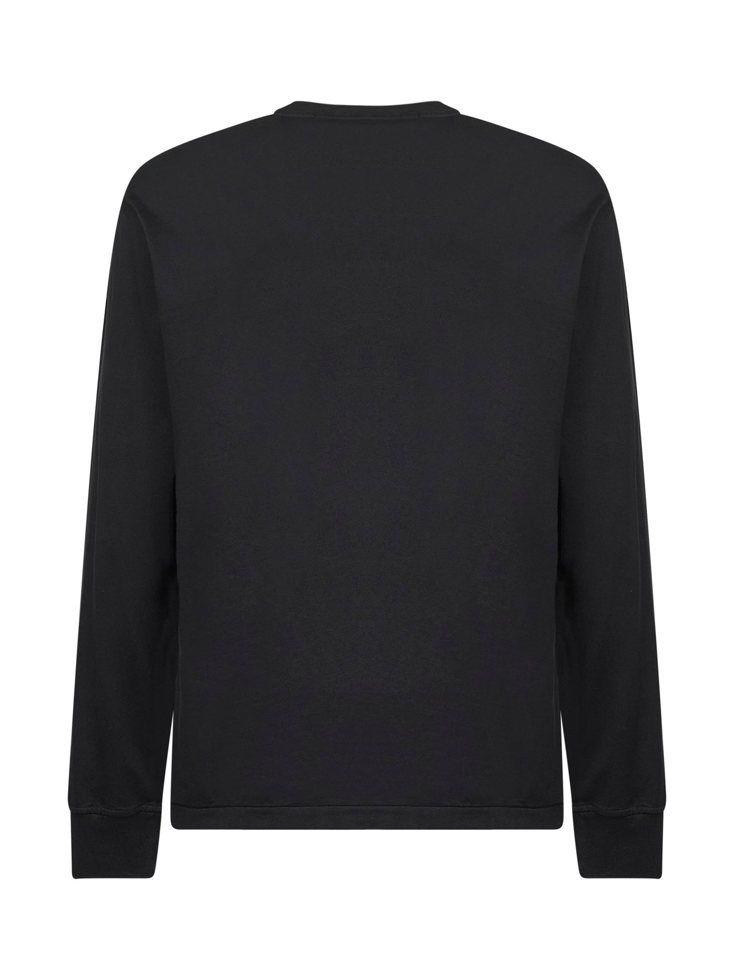 Black cotton jersey long-sleeved T-shirt
