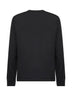 Black cotton jersey long-sleeved T-shirt