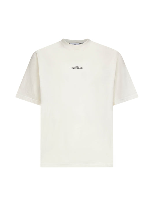 Ivory jersey printed T-shirt