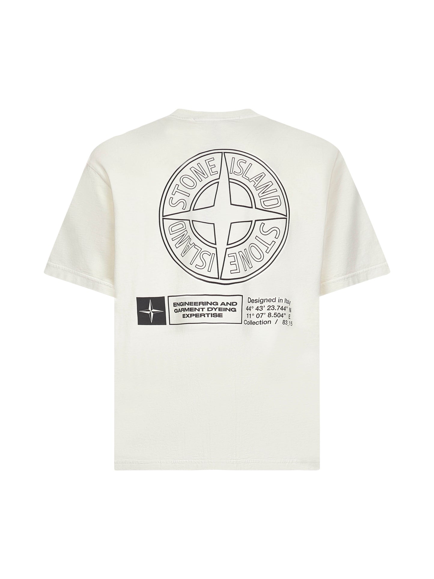 T-shirt in jersey avorio con stampa