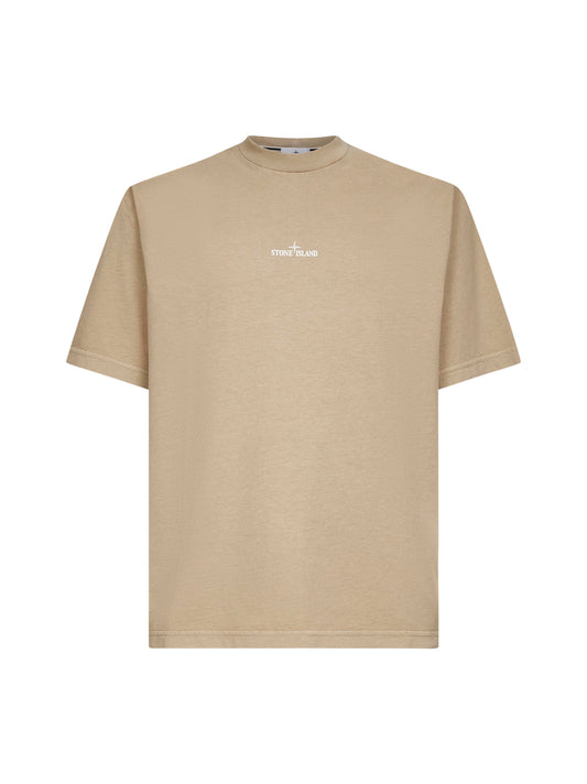 Beige jersey printed T-shirt