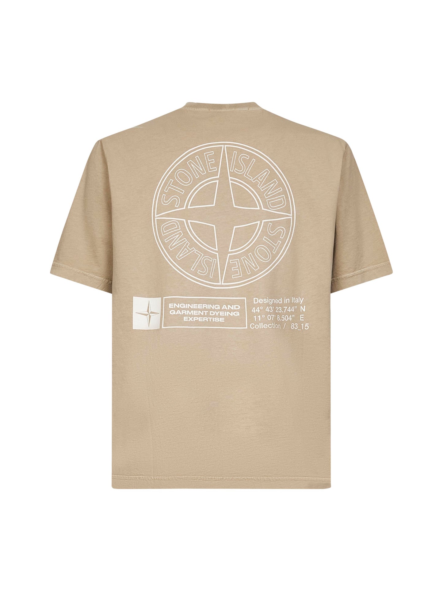 Beige jersey printed T-shirt