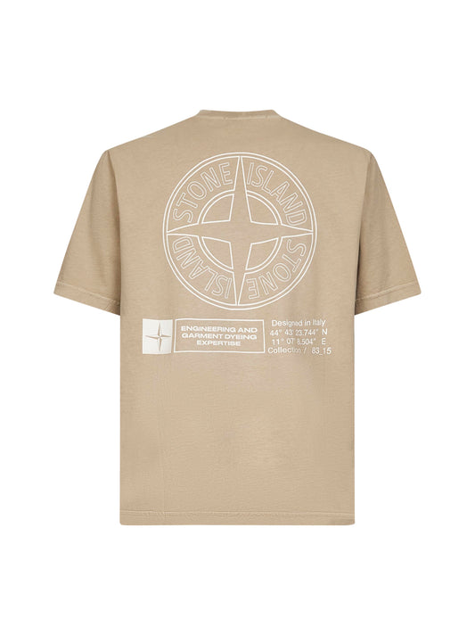 Beige jersey printed T-shirt