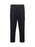 Black cotton twill cargo trousers