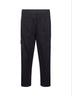 Black cotton twill cargo trousers