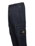 Blue stretch twill cargo trousers