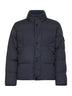 Piumino in reps di nylon riciclato blu