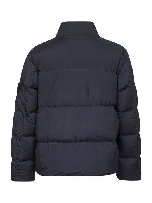 Blue recycled nylon reps down jacket