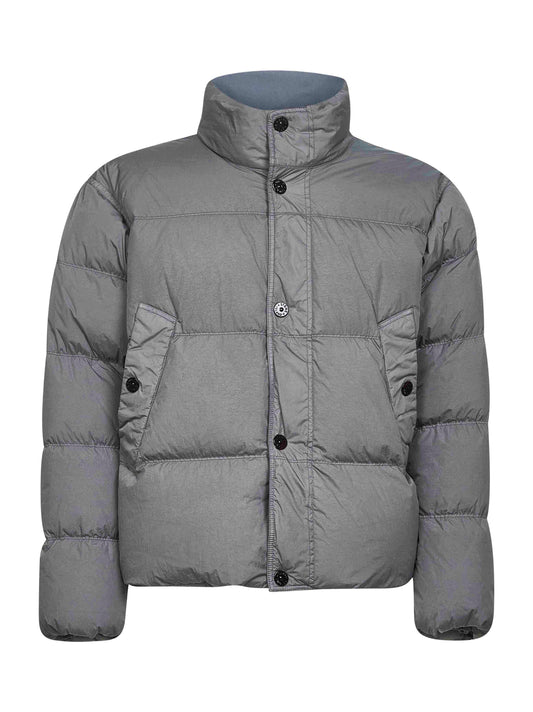 Grey recycled nylon reps down jacket