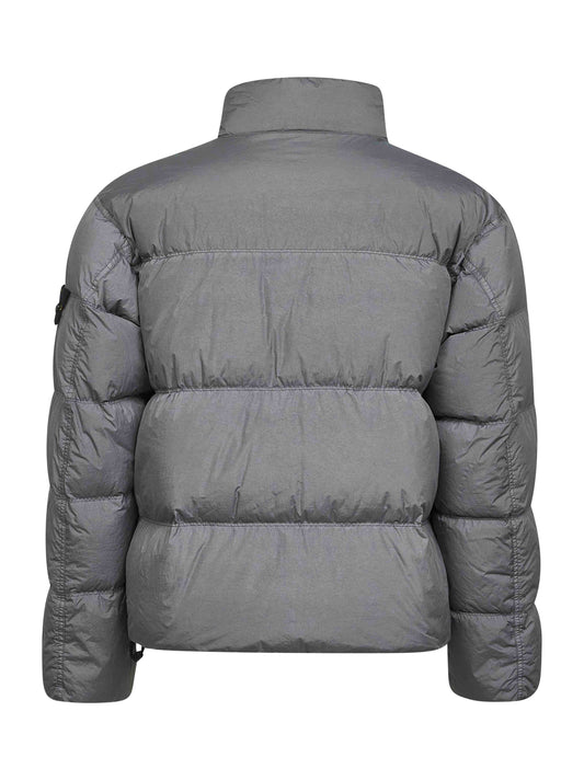 Grey recycled nylon reps down jacket
