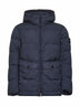 Blue recycled nylon reps hooded down jacket