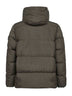Green recycled nylon reps hooded down jacket
