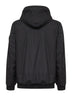 Black nylon reps padded hooded jacket