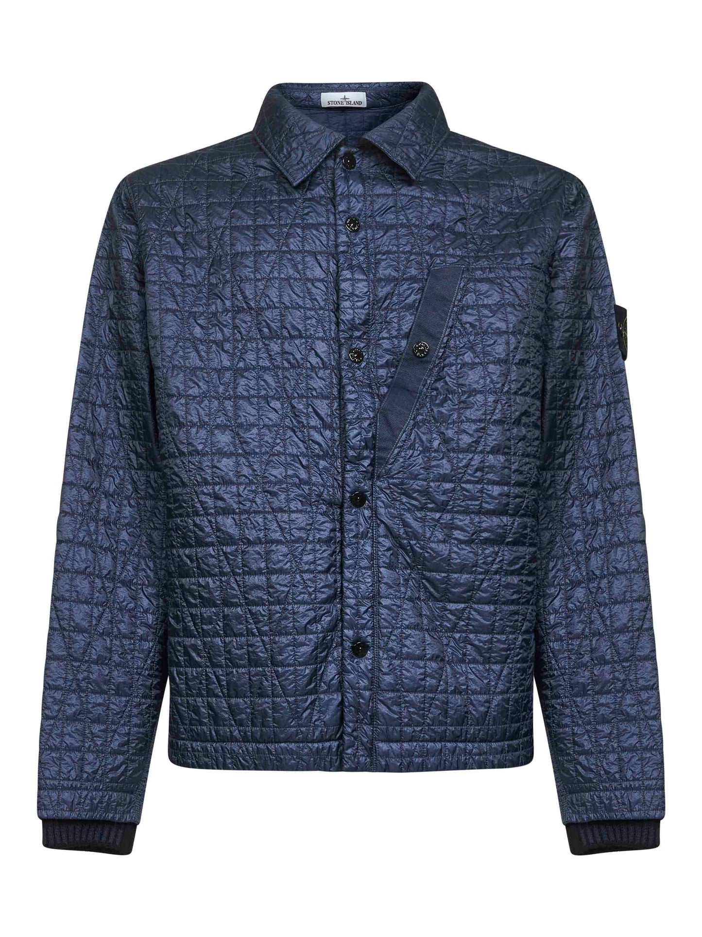 Blue nylon reps padded coach jacket