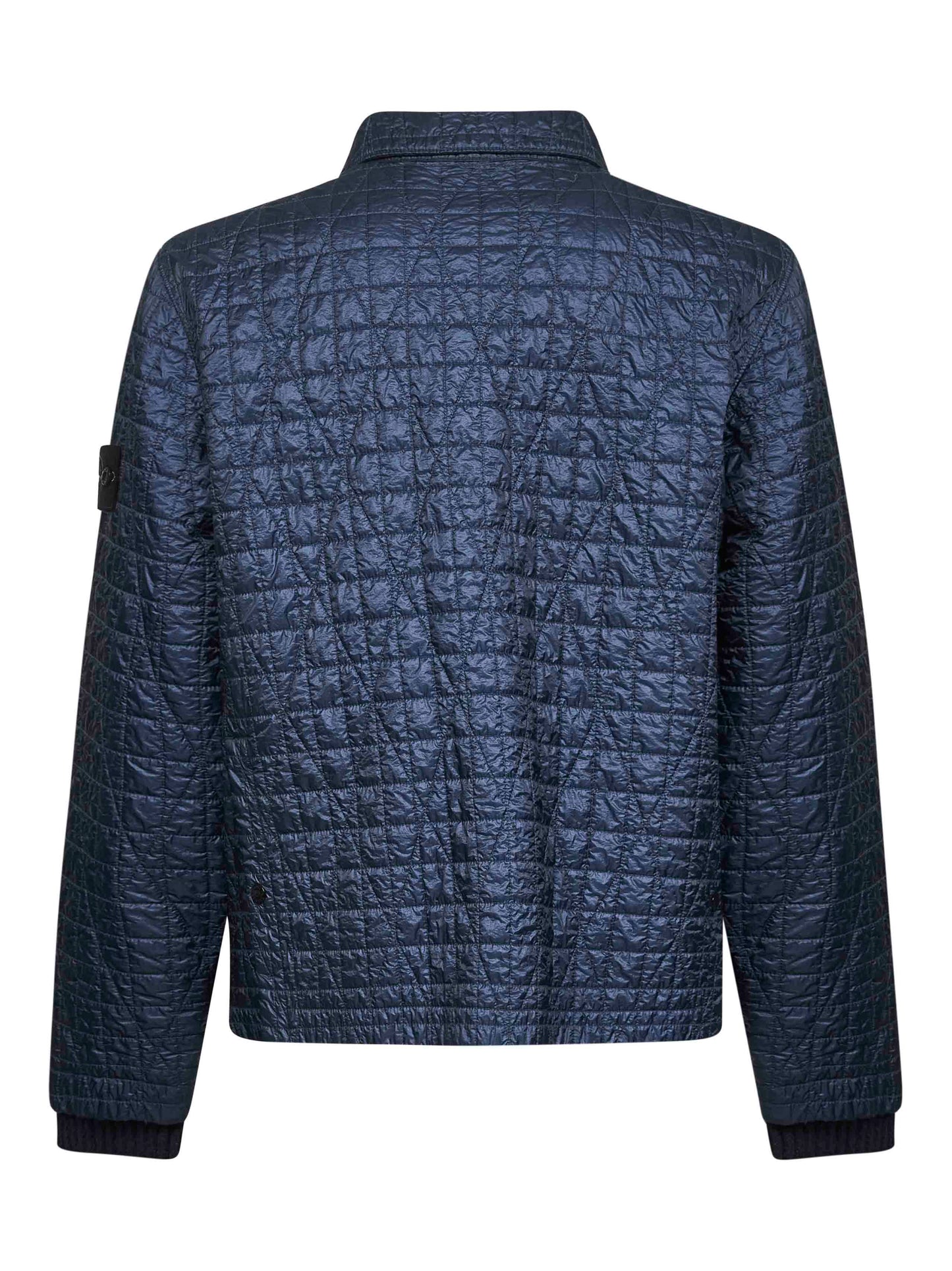 Blue nylon reps padded coach jacket