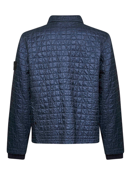 Blue nylon reps padded coach jacket