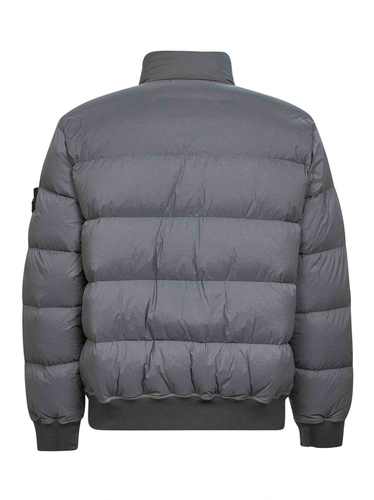 Grey DOWN-TC stretch nylon down jacket