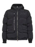 Black iridescent Nylon Metal hooded parka