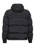 Black iridescent Nylon Metal hooded parka