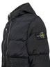 Black iridescent Nylon Metal hooded parka