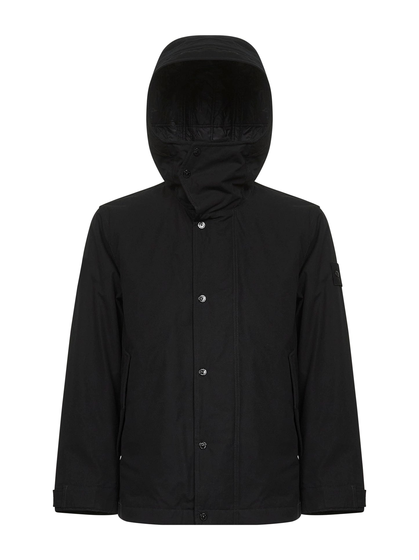 Black Ghost Piece hooded short parka