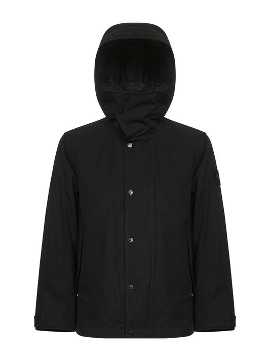 Black Ghost Piece hooded short parka