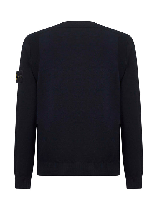 Blue RWS stretch wool crewneck sweater