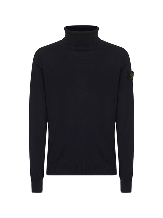 Blue lightweight RWS wool turtleneck sweater