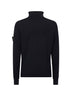 Blue lightweight RWS wool turtleneck sweater