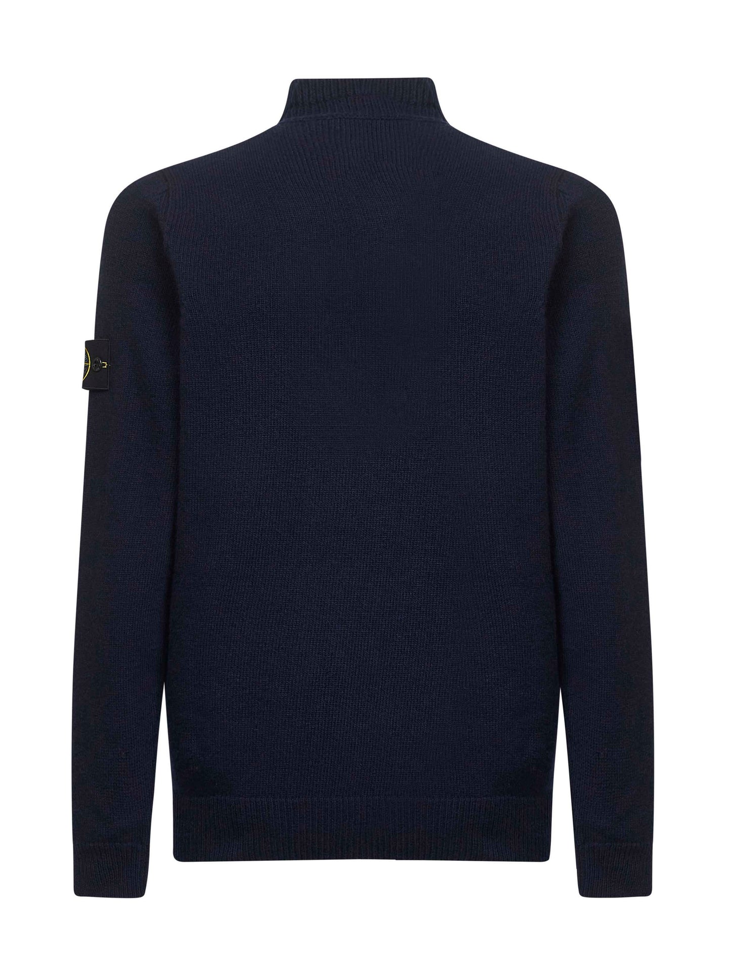 Blue lambswool half-zip jumper