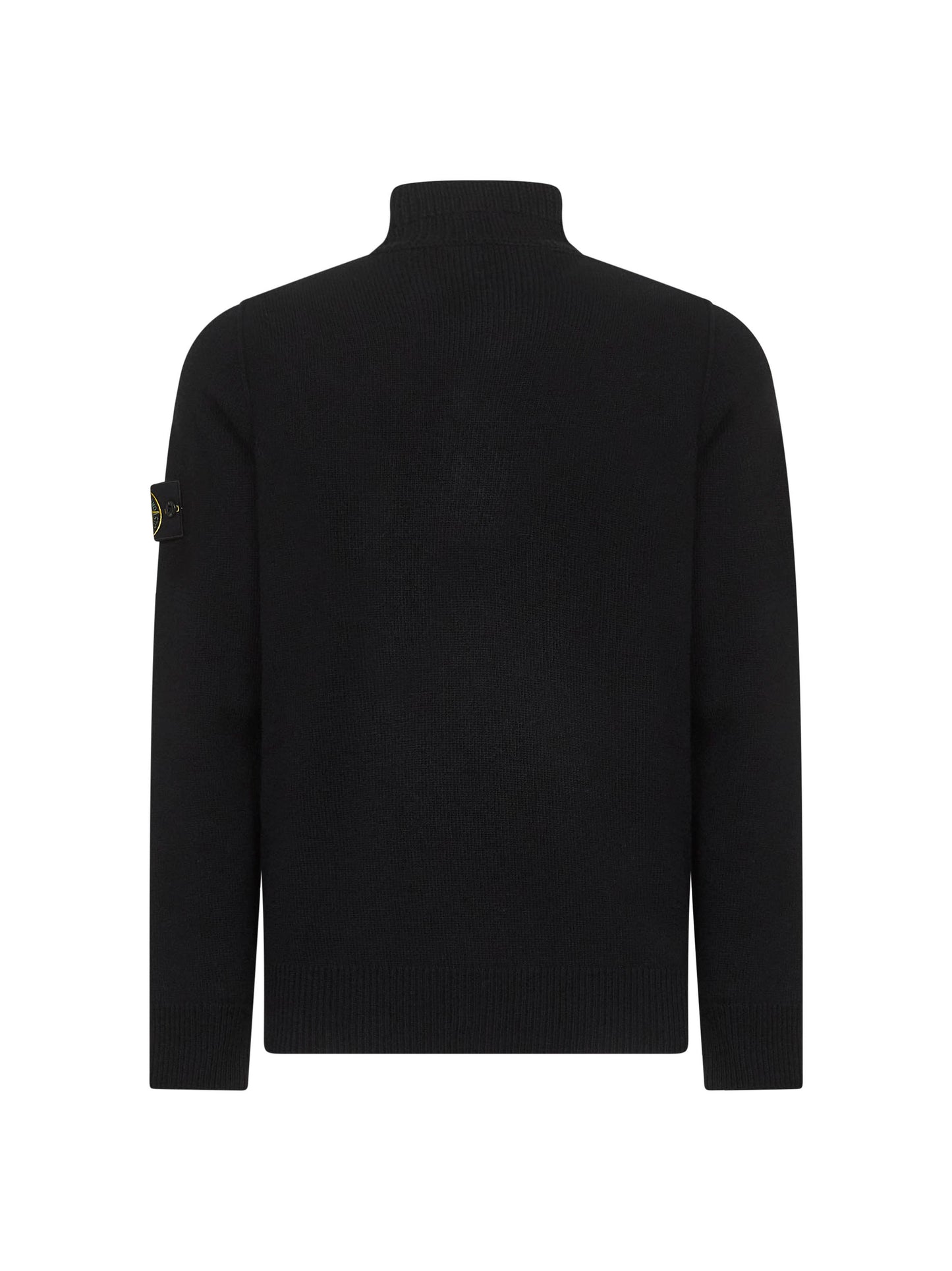 Black lambswool half-zip jumper