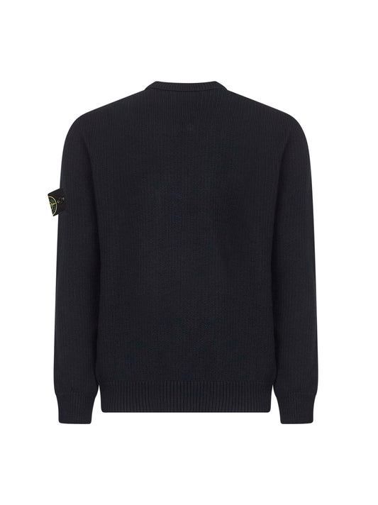 Blue winter cotton crewneck sweater