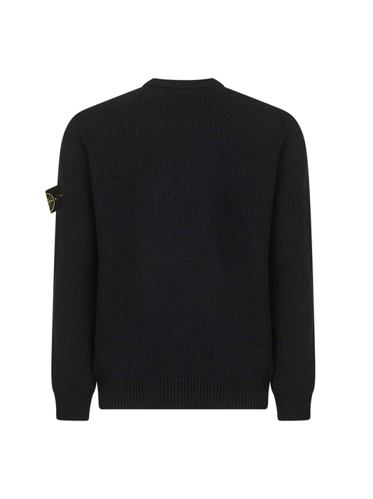 Maglione girocollo in cotone invernale nero