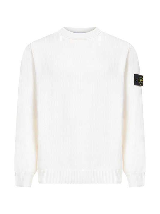 Ivory winter cotton crewneck sweater