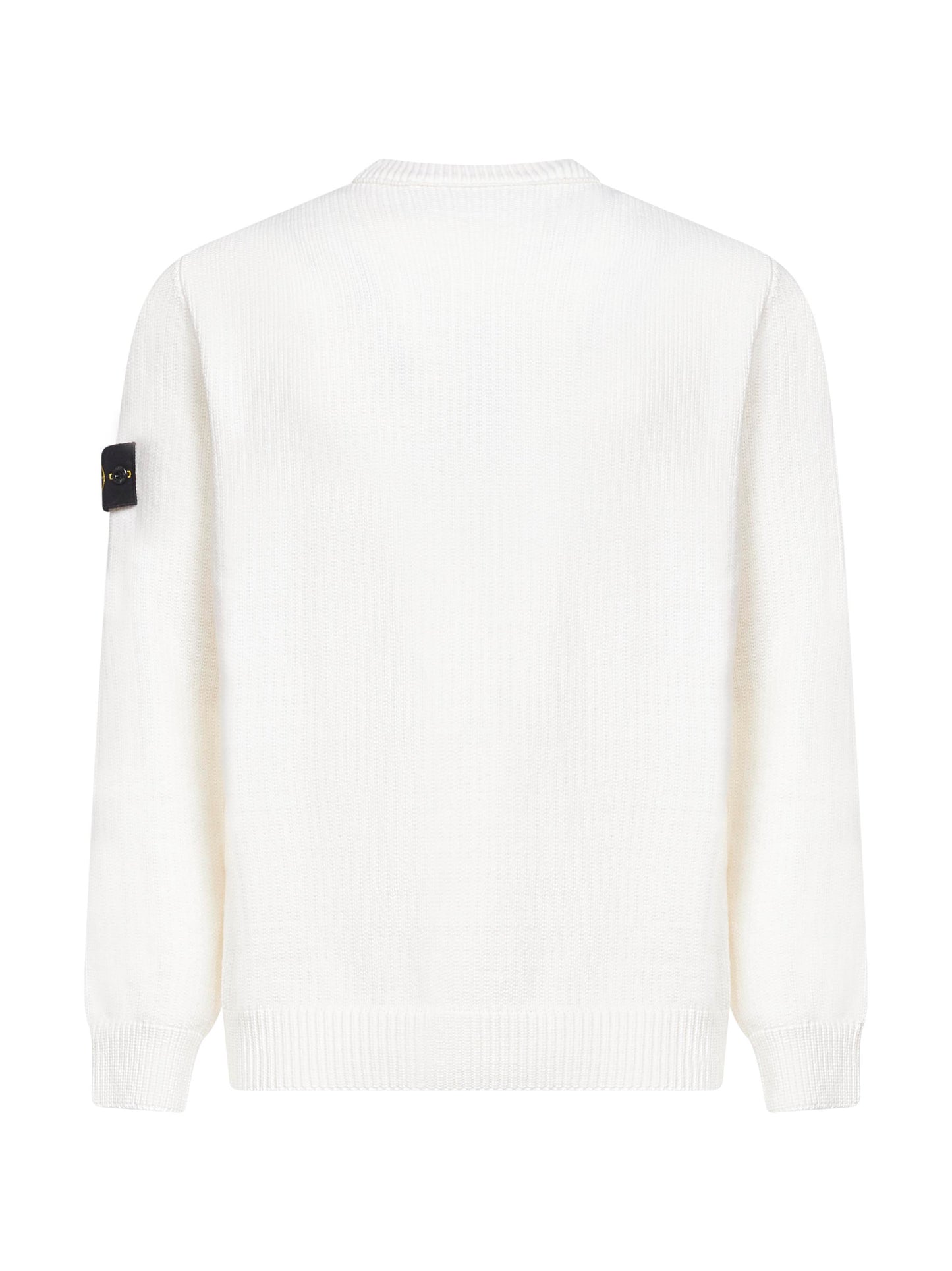 Ivory winter cotton crewneck sweater