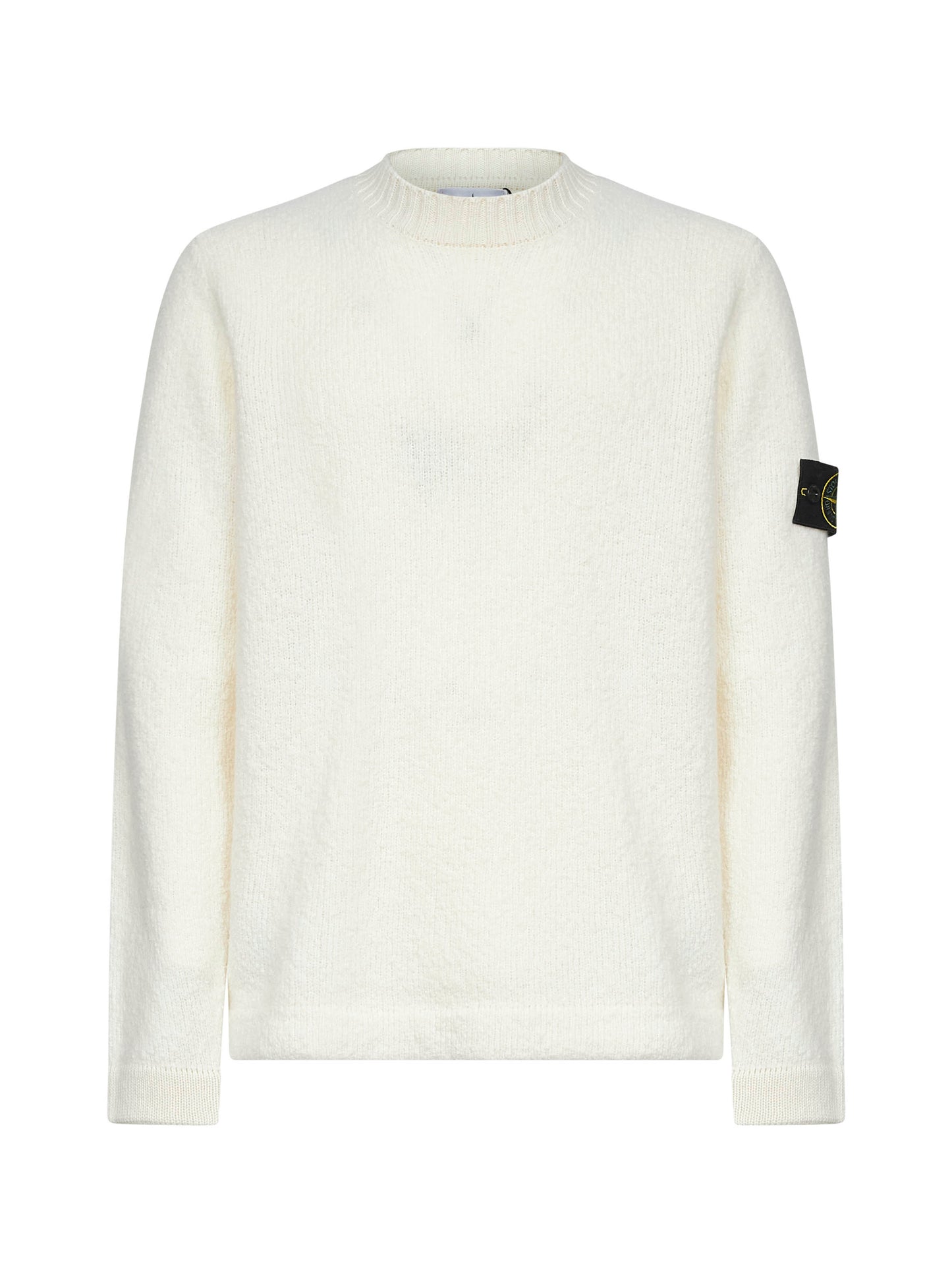 Maglia girocollo in misto lana avorio