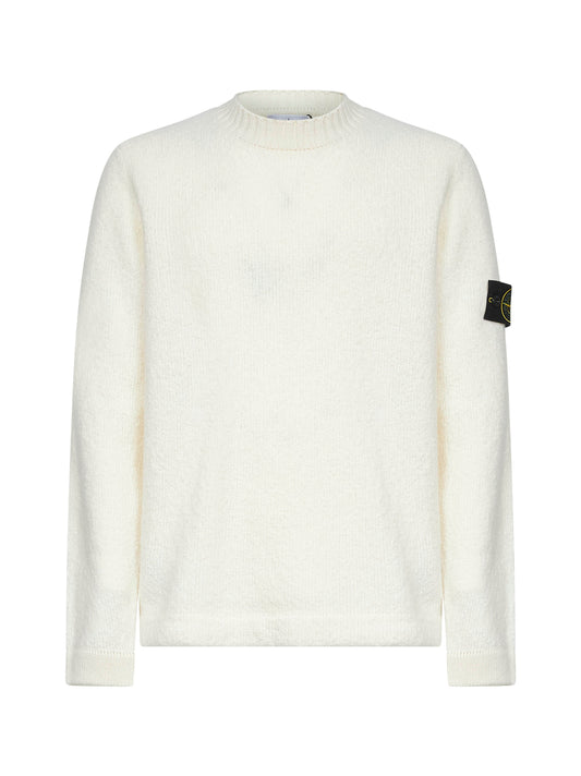Ivory wool blend crewneck sweater