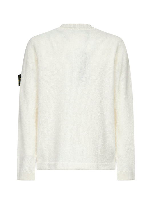 Ivory wool blend crewneck sweater