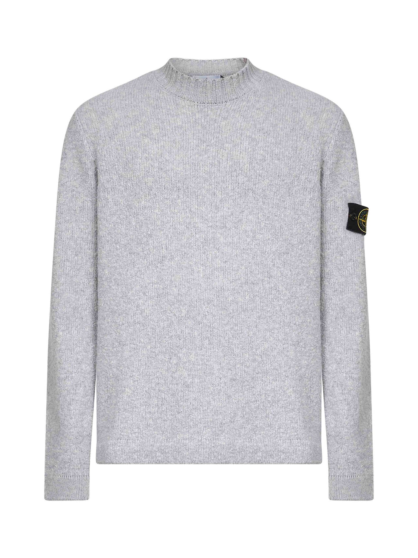 Grey wool blend crewneck sweater