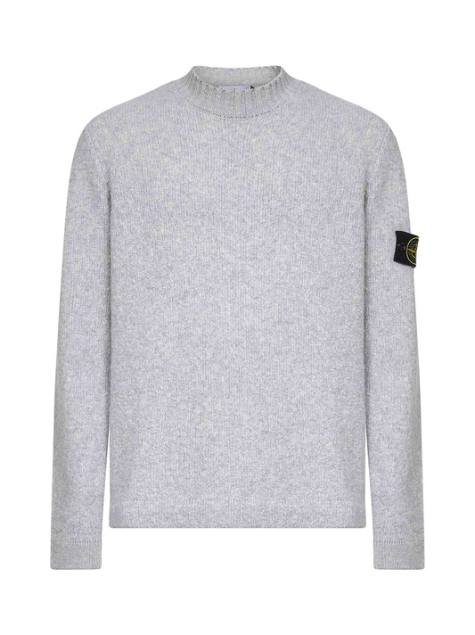 Grey wool blend crewneck sweater