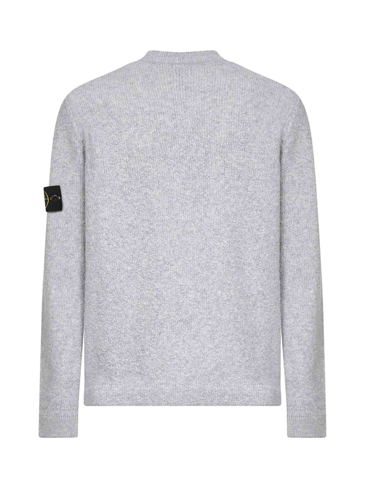 Grey wool blend crewneck sweater