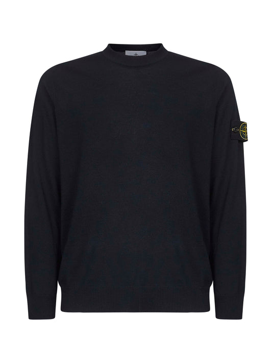 Blue virgin wool crewneck sweater